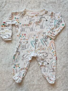Magnetic Me Safari Animals Footie Sleeper NB Baby Organic Cotton Neutral